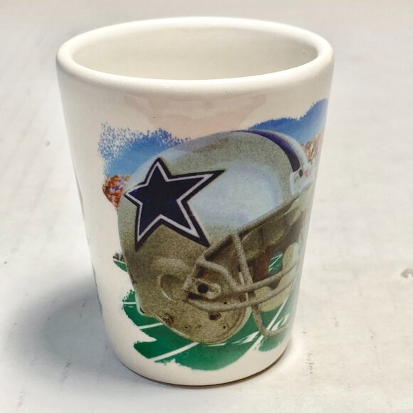 Vintage Dallas Cowboys Lone Star Football Helmet Shot Glass Ceramic Graphic - Picture 6 of 12